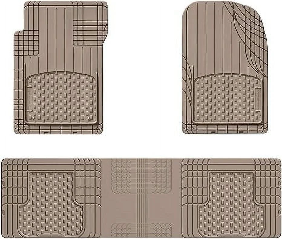 WeatherTech Trim-to-Fit Floor Mat - Semi Universal Vehicle Mats - 1st & 2nd Row 3-Piece Set (Tan)