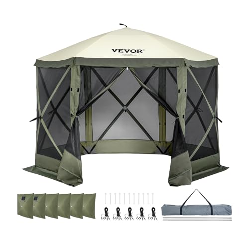 VEVOR Pop Up Gazebo Screen Tent, Pop-Up Instant Gazebo Tents with Mosquito Netting Outdoor Canopy