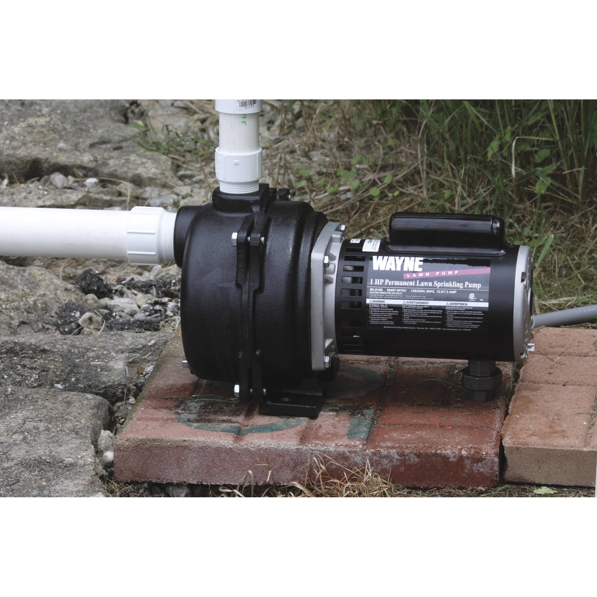 Wayne Self-Priming Centrifugal Cast Iron Lawn Sprinkler Water Pump - 5,300 GPH, 2 HP, 2inch, Model WLS200