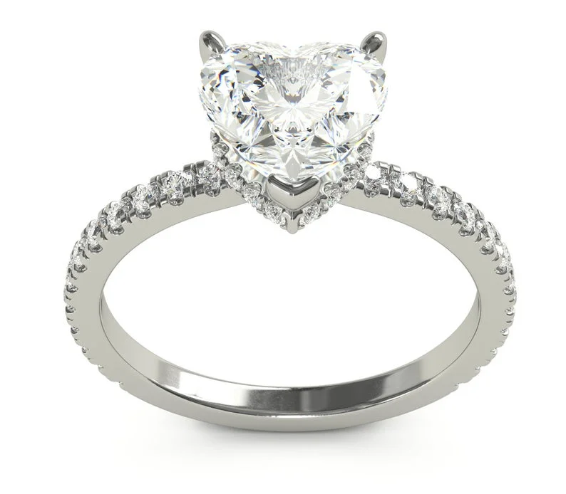 2.00 Ct Brilliant Heart Shaped Diamond Bridal Rings Solid 950 Platinum