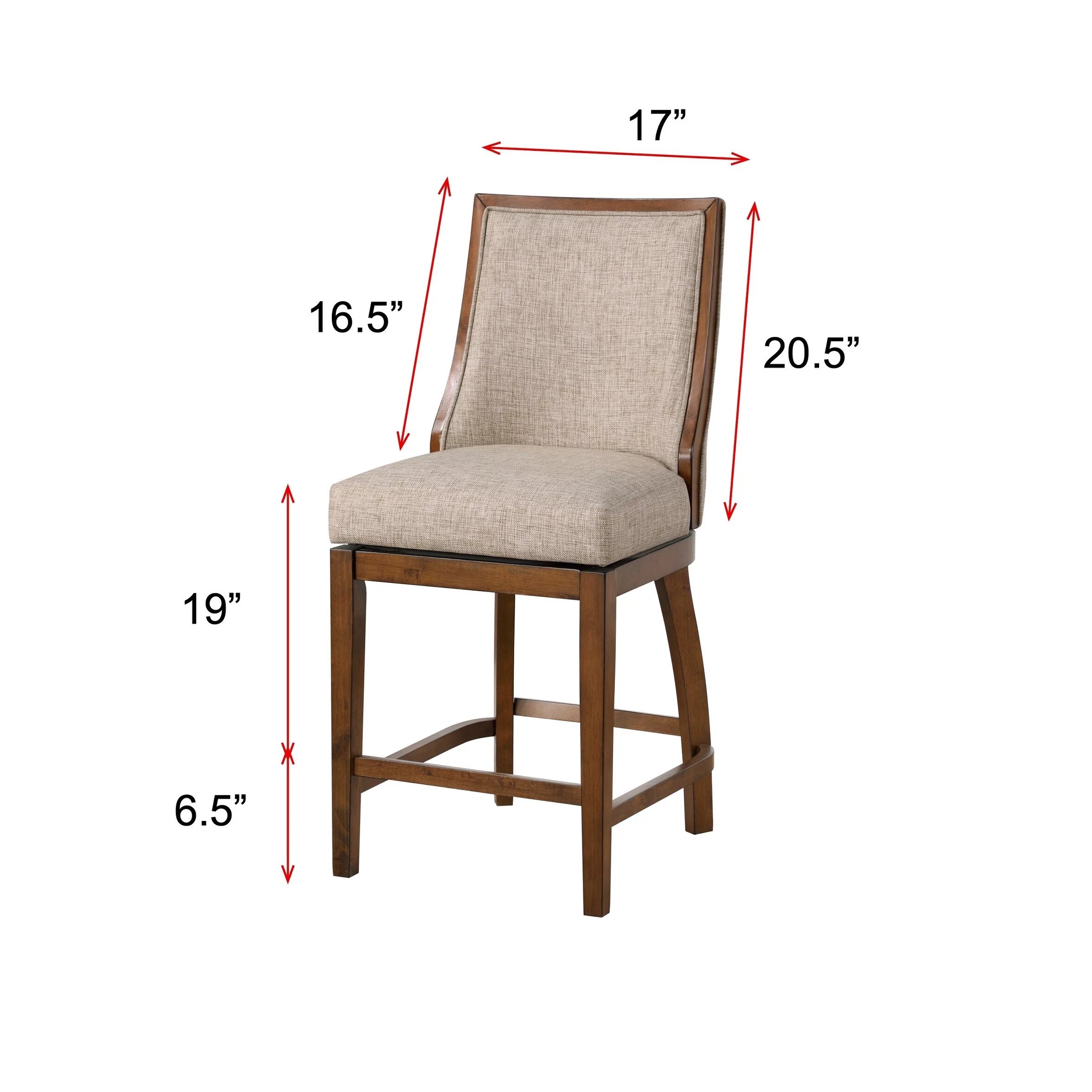Home 2 Office 24" Katherine Linen Upholstered Swivel Barstool