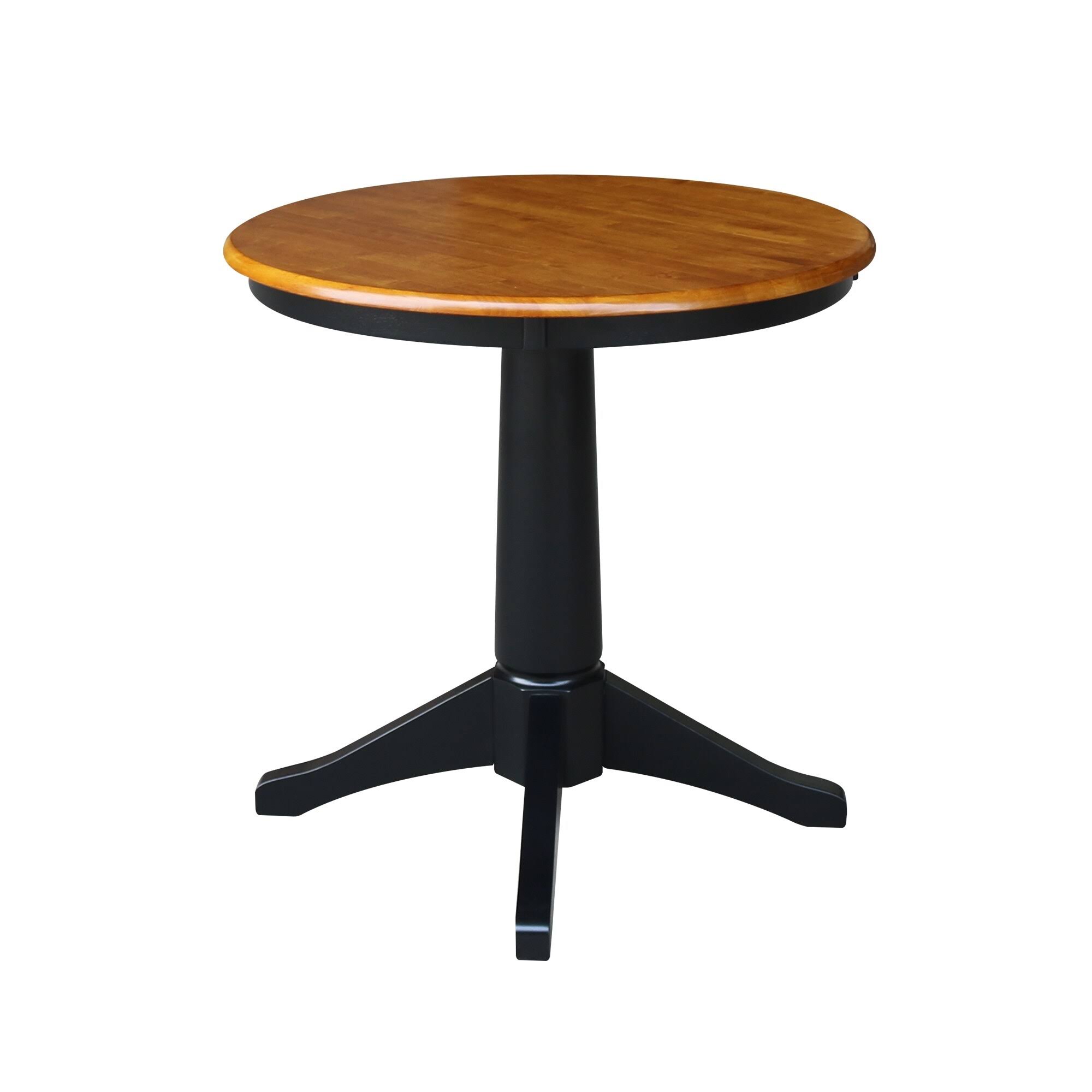 International Concepts 30x22 Round Top Pedestal Table with 2 Chairs, Espresso