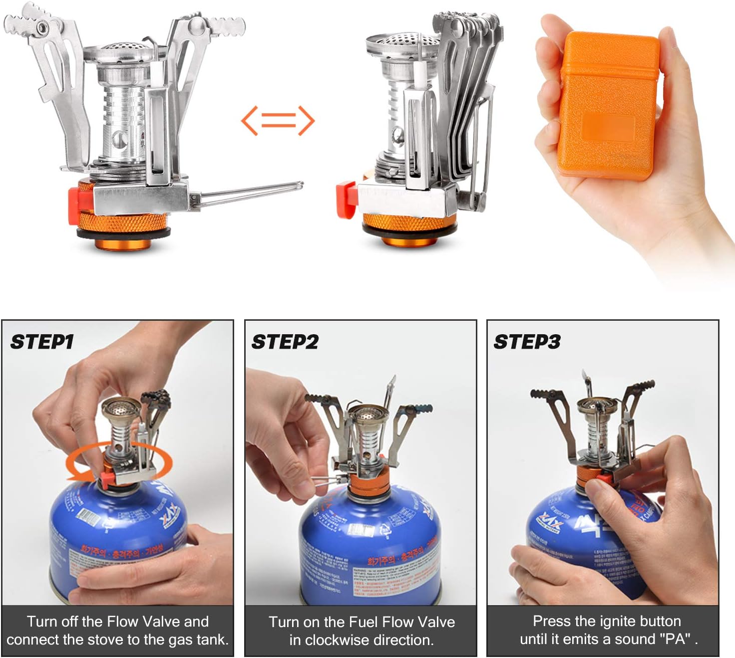 Odoland 16pcs Camping Cookware Set with Folding Camping Stove