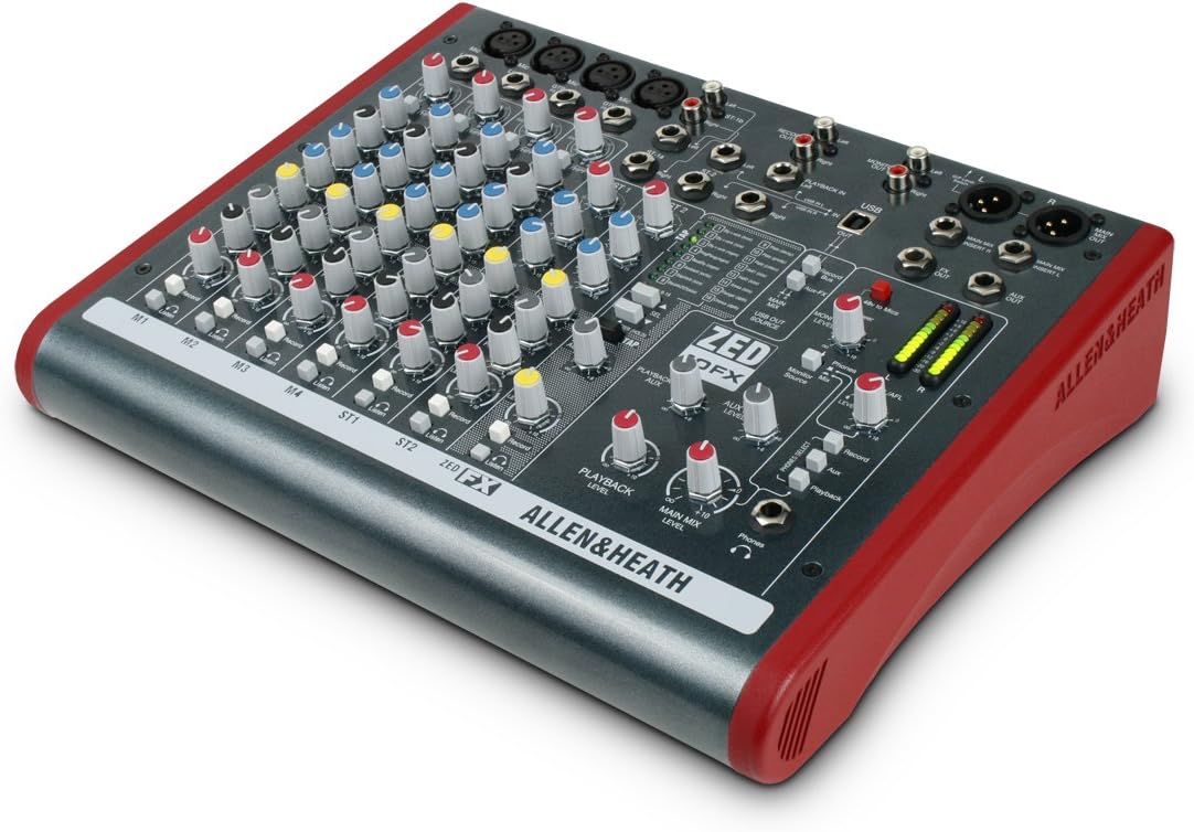 Allen & Heath ZED-10FX – Touring Quality Audio Mixer with 2 Mic/Line, 2 Mic/Line/DI, 3 Stereo Line, Onboard FX and USB I/O (AH-ZED-10FX)