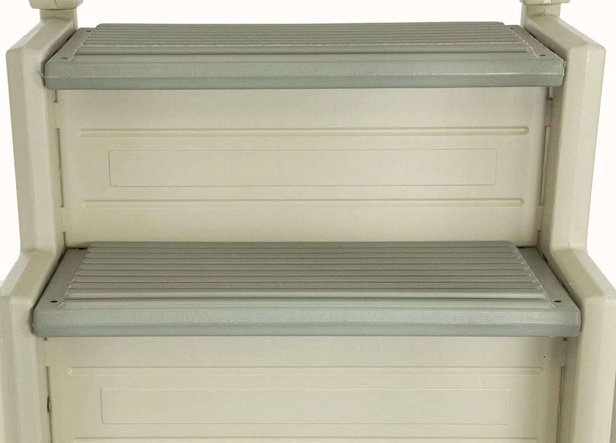 Confer Resin Swimming Pool Steps and Ladder - Warm Gray Frame with Gray Threads