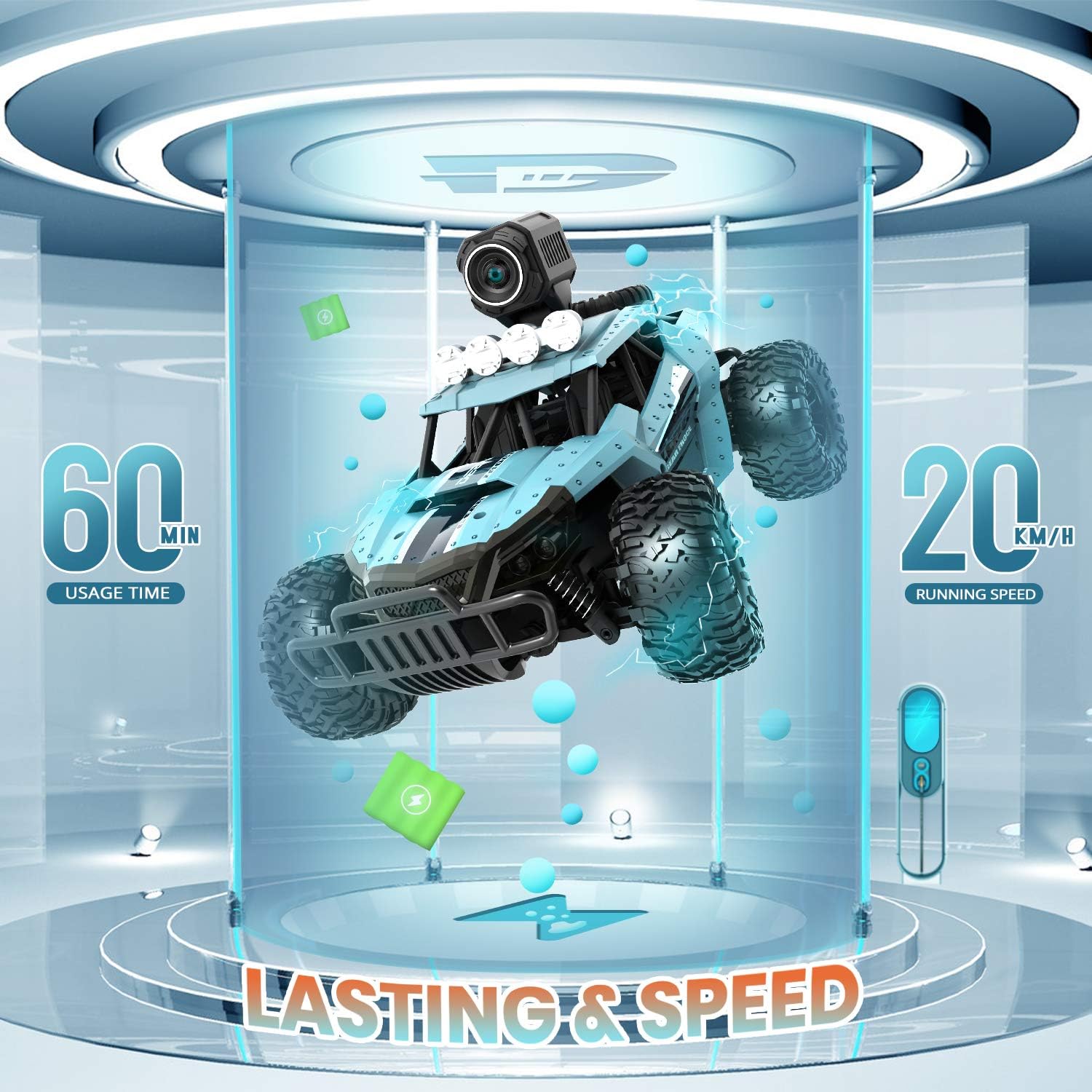 DEERC RC Cars DE36W Remote Control Car with 720P HD FPV Camera, 1/16 Scale Off-Road Remote Control Truck