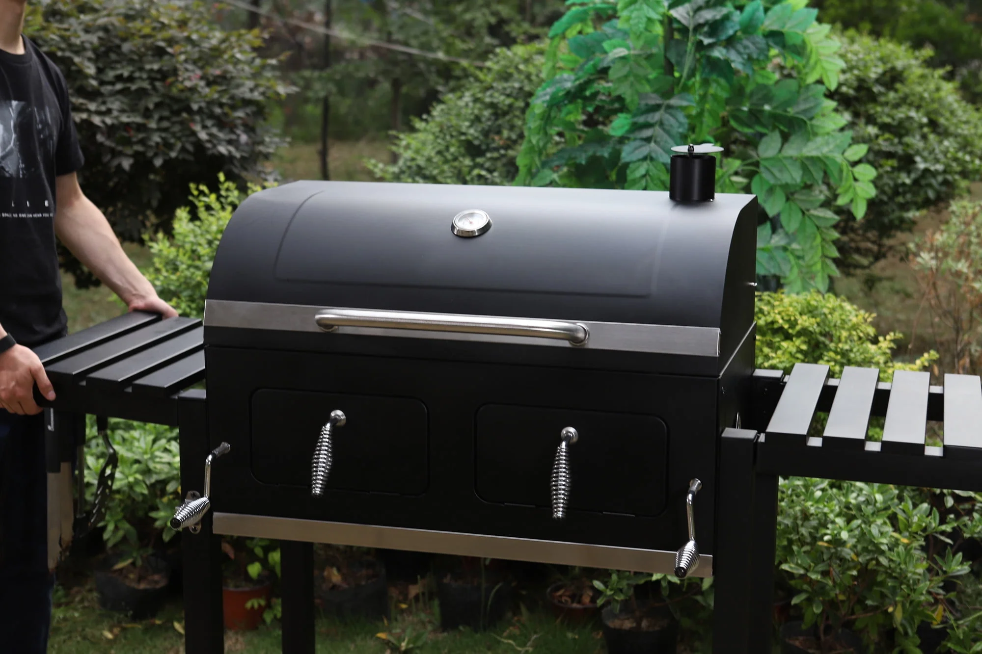 MF Studio 34'' Charcoal Grill Extra Large Portable BBQ  Grill, Black