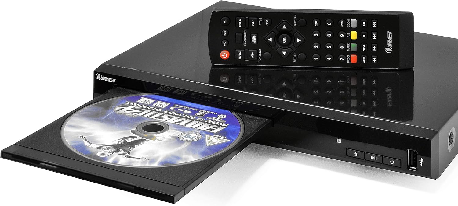 Region Free Blu Ray Player by OREI - Multi Zone 1, 2, 3, 4, 5, 6 Travel Video Player - BluRay Zone A, B, C USB Input, RCA Input - Remote Control