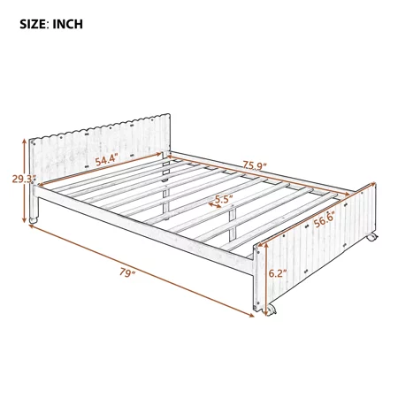 CHURANTY Wood Twin Over Full Loft Bed Stairway House Bed with Stairs and Drawers