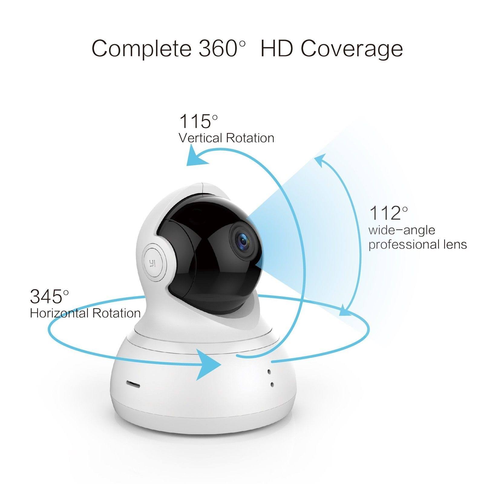 Yi Dome Camera Pan Tilt Zoom Wireless IP Security Surveillance System 720p HD