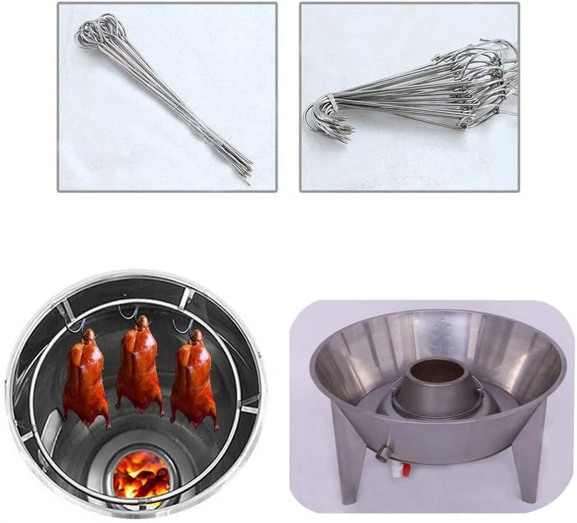 PreAsion Charcoal Roast Oven Toaster for Duck Chicken Meat Corn Potato Baking with Stainless Steel Assembled