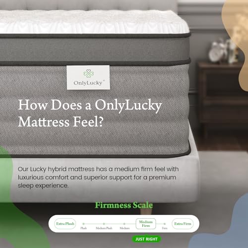 Onlylucky Full Size Mattress - 12 Inch Gel Memory Foam Mattress with Individual Pocket Spring for Pressure Relief & Motion Isolation