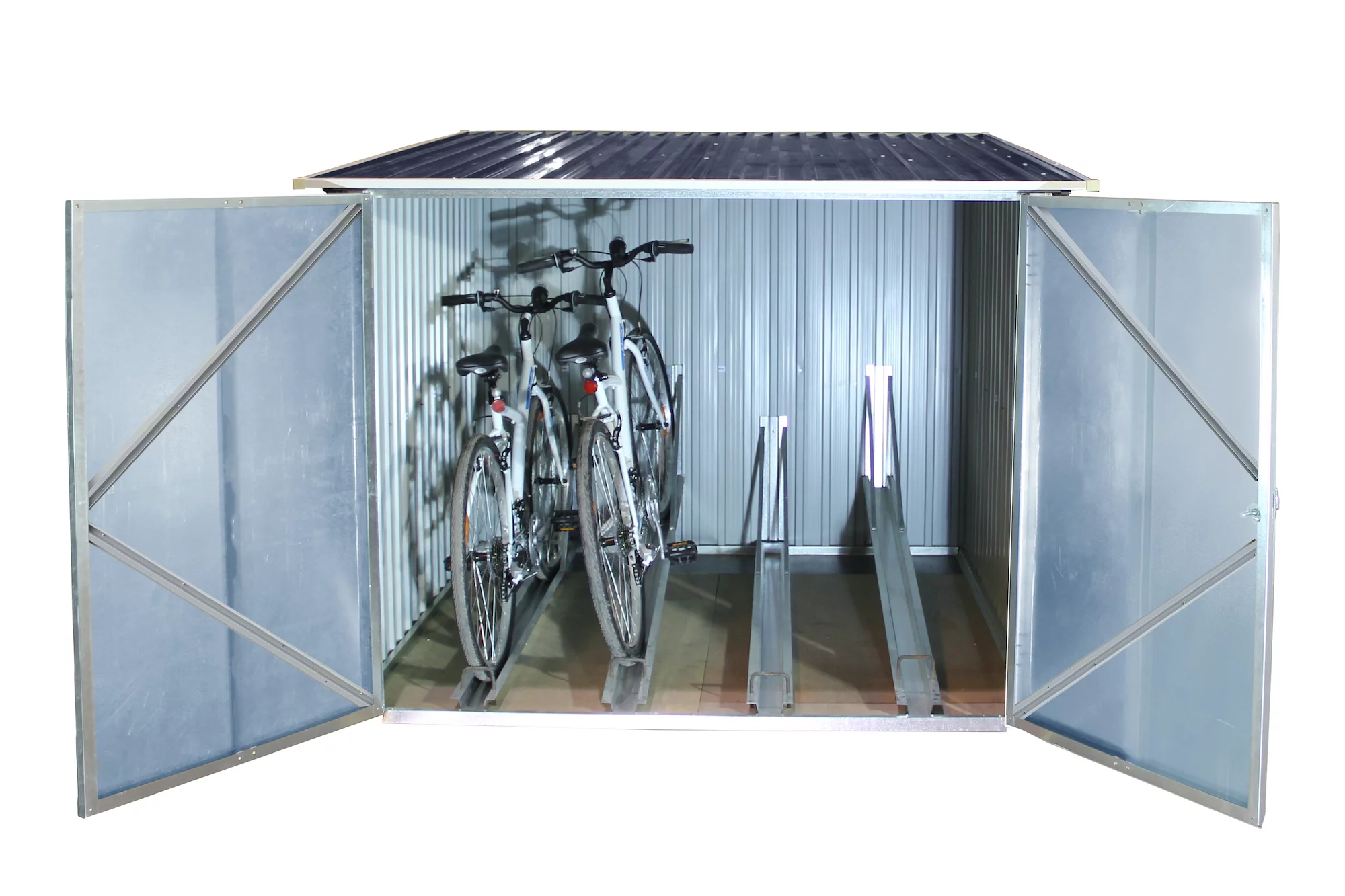 Duramax 6ft x 6ft Bicycle Storage Metal Anthracite w/ white trim