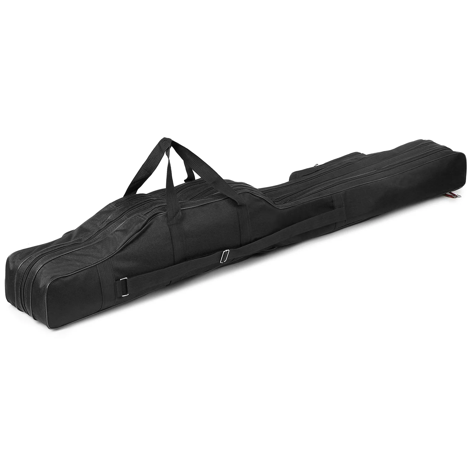 3 Layers Fishing Pole Bag Portable Folding Rod Carry Case Fishing Reel Tackle Storage Bag Case