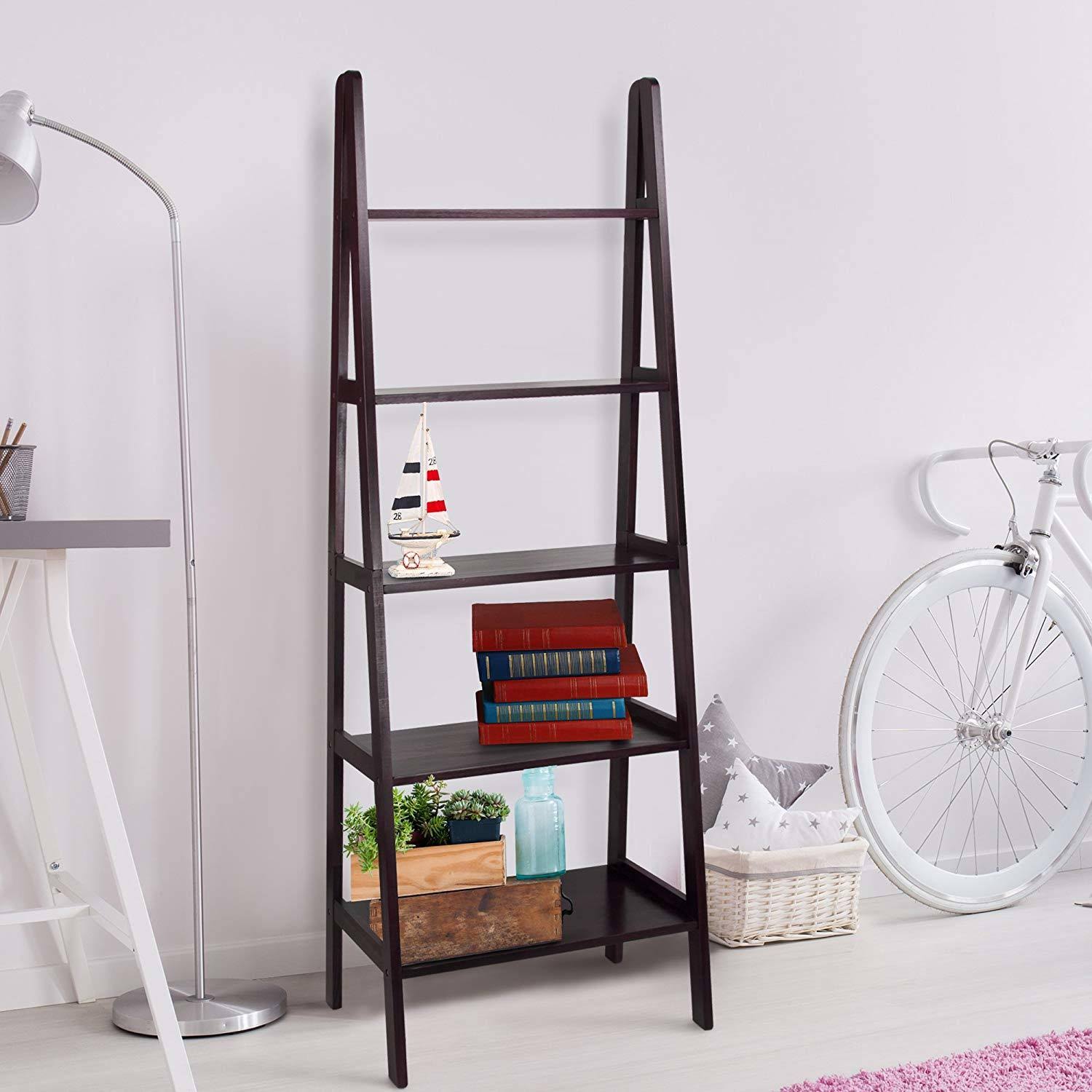 Casual Home 5 Shelf Ladder Bookcase, Espresso
