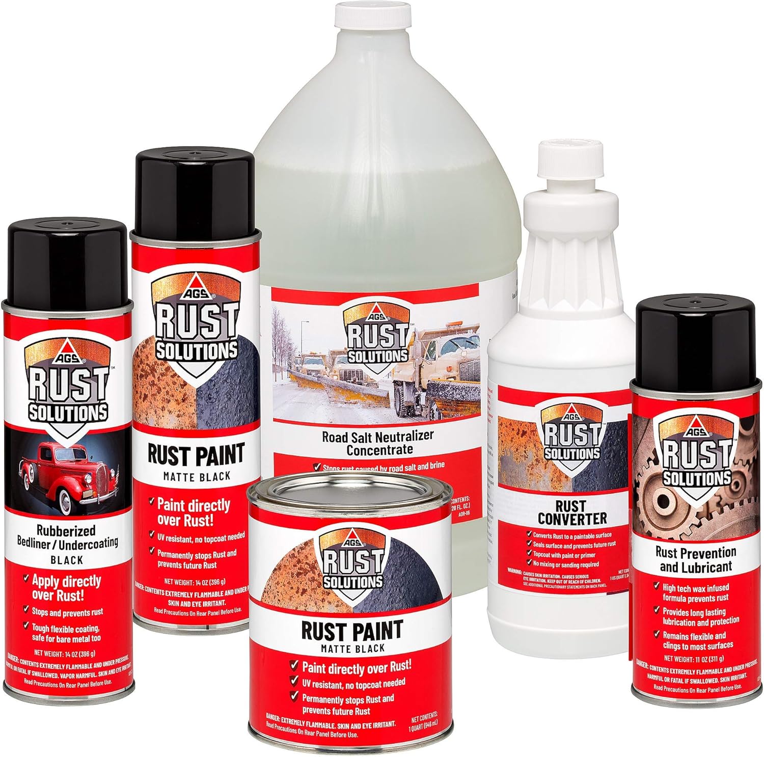 AGS RUST SOLUTIONS Apply Over Rust Paint for Stopping Rust and Preventing from Spreading, UV Resistant, All in One Application, Permanently Stop Rust