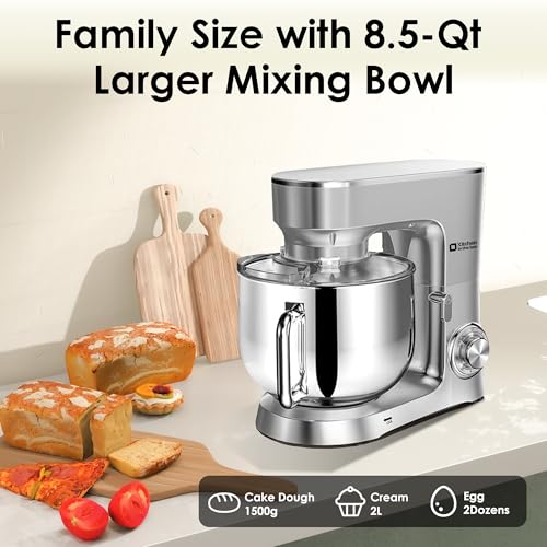 Kitchen in the Box Stand Mixer, 900W 8.5 QT Kitchen Electric Mixer, 10-Speed Large Capacity Tilt-head Food Mixer with Dough Hook, Wire Whip