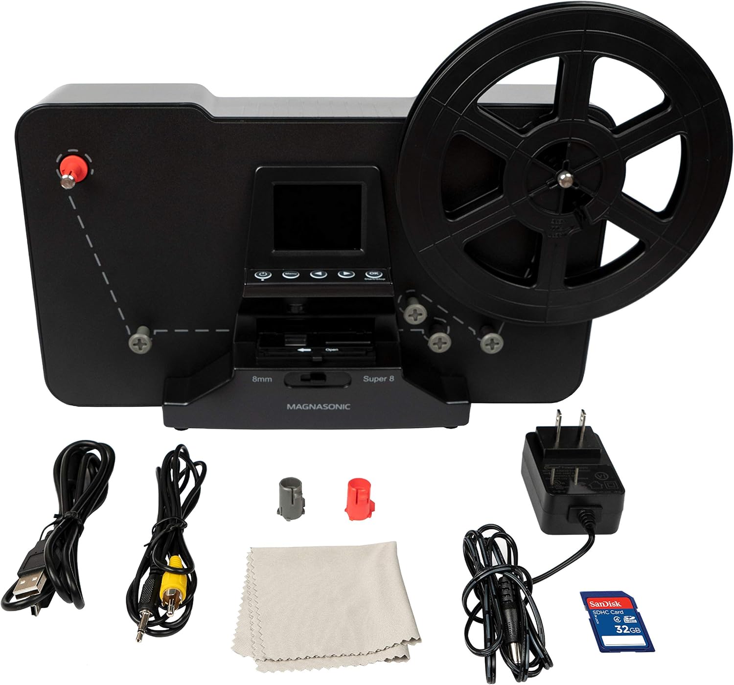 Magnasonic Super 8/8mm Film Scanner, Converts Film into Digital Video, Vibrant 2.3 Screen, Digitize and View 3, 5 and 7 Super 8/8mm Movie Reels (FS81)