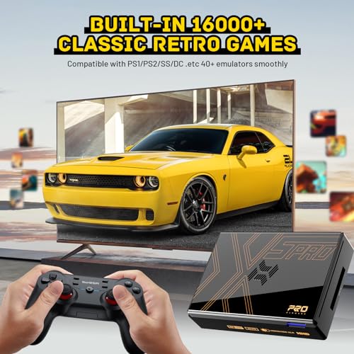 Kinhank Super Console X5 PRO Retro Gaming Console with 16000+Games,Android 12.0 OS,Emulator Console,8K UHD Output,WI-FI 6,BT 5.0,SATA 3.1,AV1