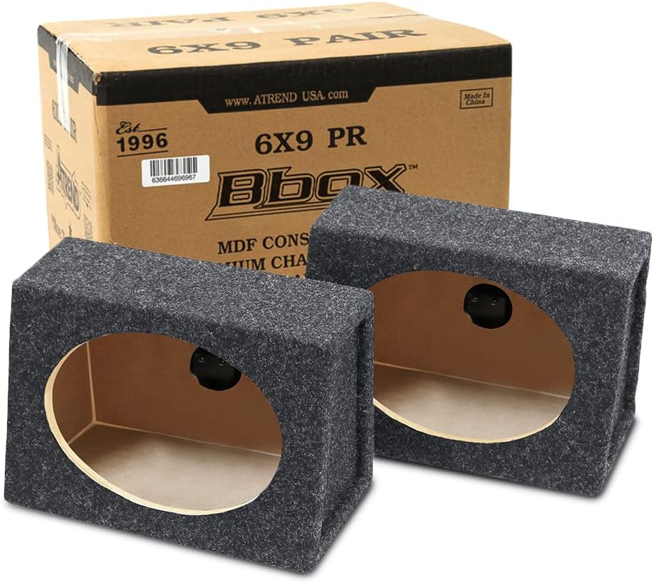Bbox Pro Audio Tuned Speaker Enclosures - 6x9 Speaker Box - Enhance Sound and Bass - Nickel Finish Speaker Terminals - 18 Gauge Audio Cables