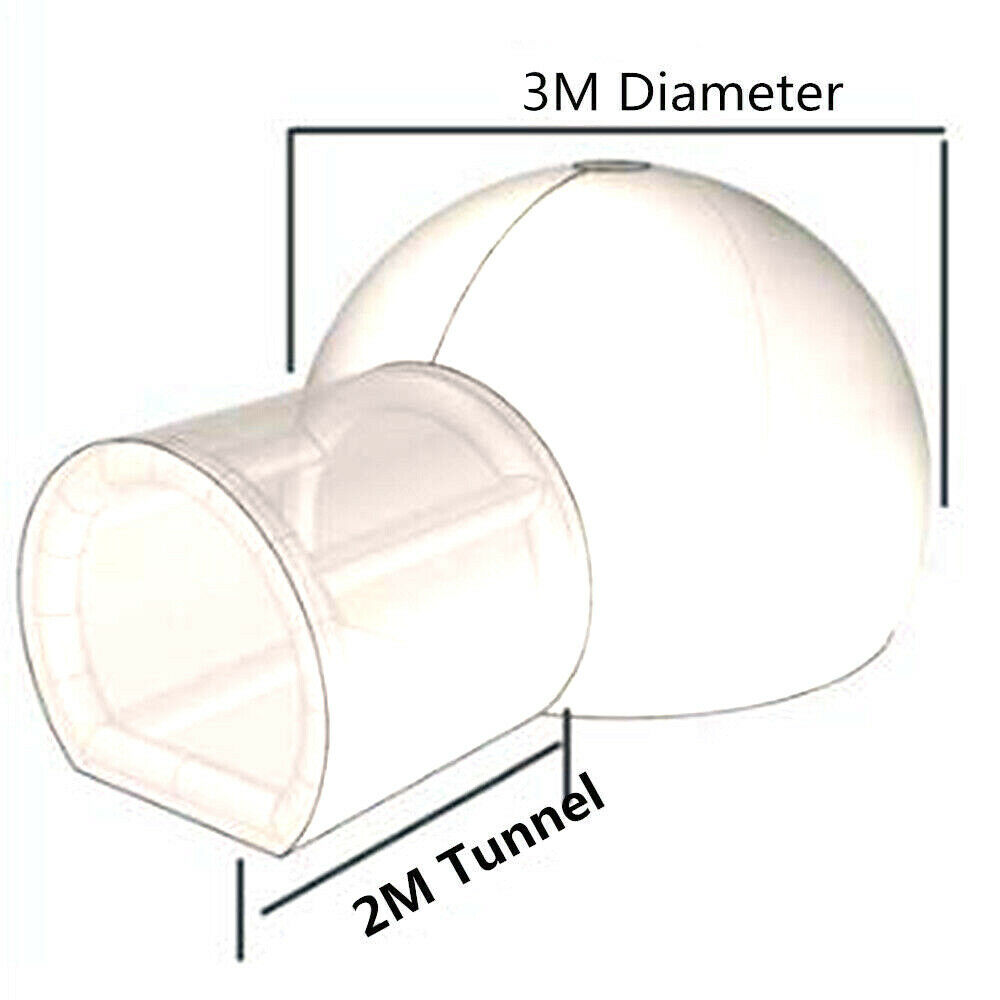 FETCOI 3 Meter Inflatable Tent Transparent Bubble Tent Eco Home Tent + Air Blower