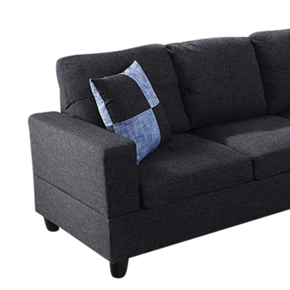 Star Home Living 2-piece Gray Striped Right Chaise Sectional