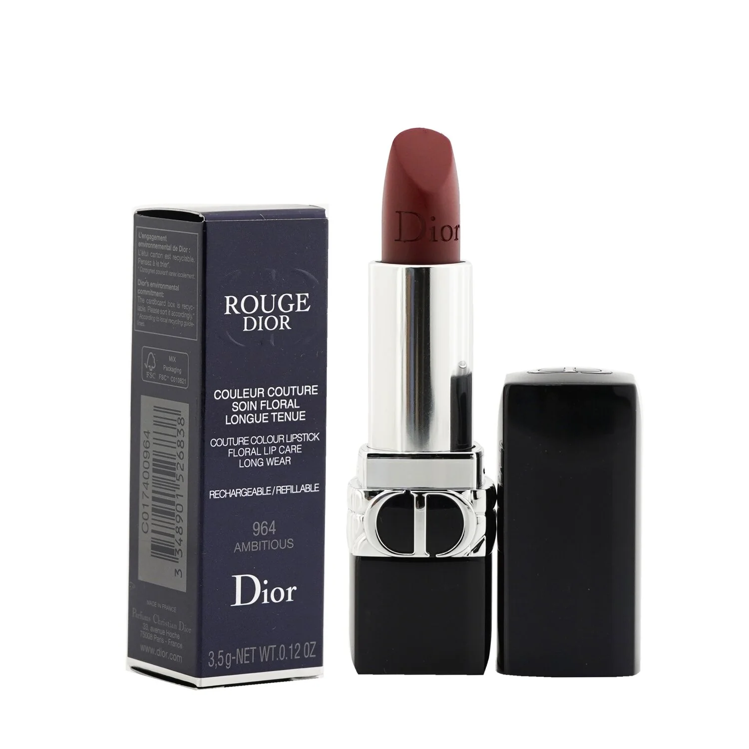Christian Dior Rouge Dior Couture Colour Refillable Lipstick - # 766 Rose Harpers (Satin)  3.5g/0.12oz