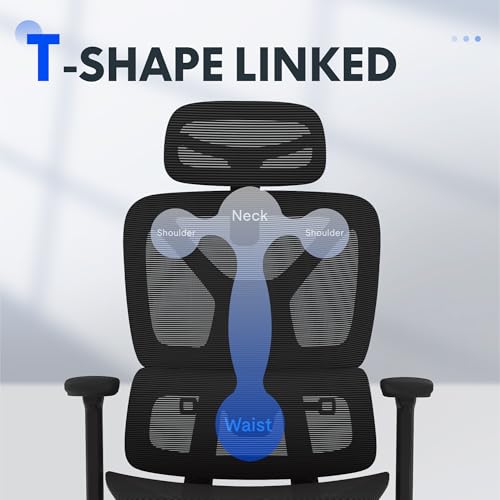FLEXISPOT ErgoX Premium Ergonomic Office Chair with Footrest- Adjustable 3D Armrests, Dynamic Lumbar Support, Recline & Tilt Function, Mesh Seat