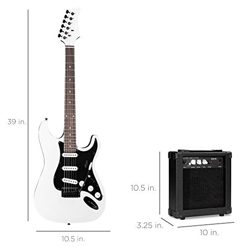 Best Choice Products 39in Full Size Beginner Electric Guitar Starter Kit w/Case, Strap, 10W Amp, Strings, Pick, Tremolo Bar - Sunburst