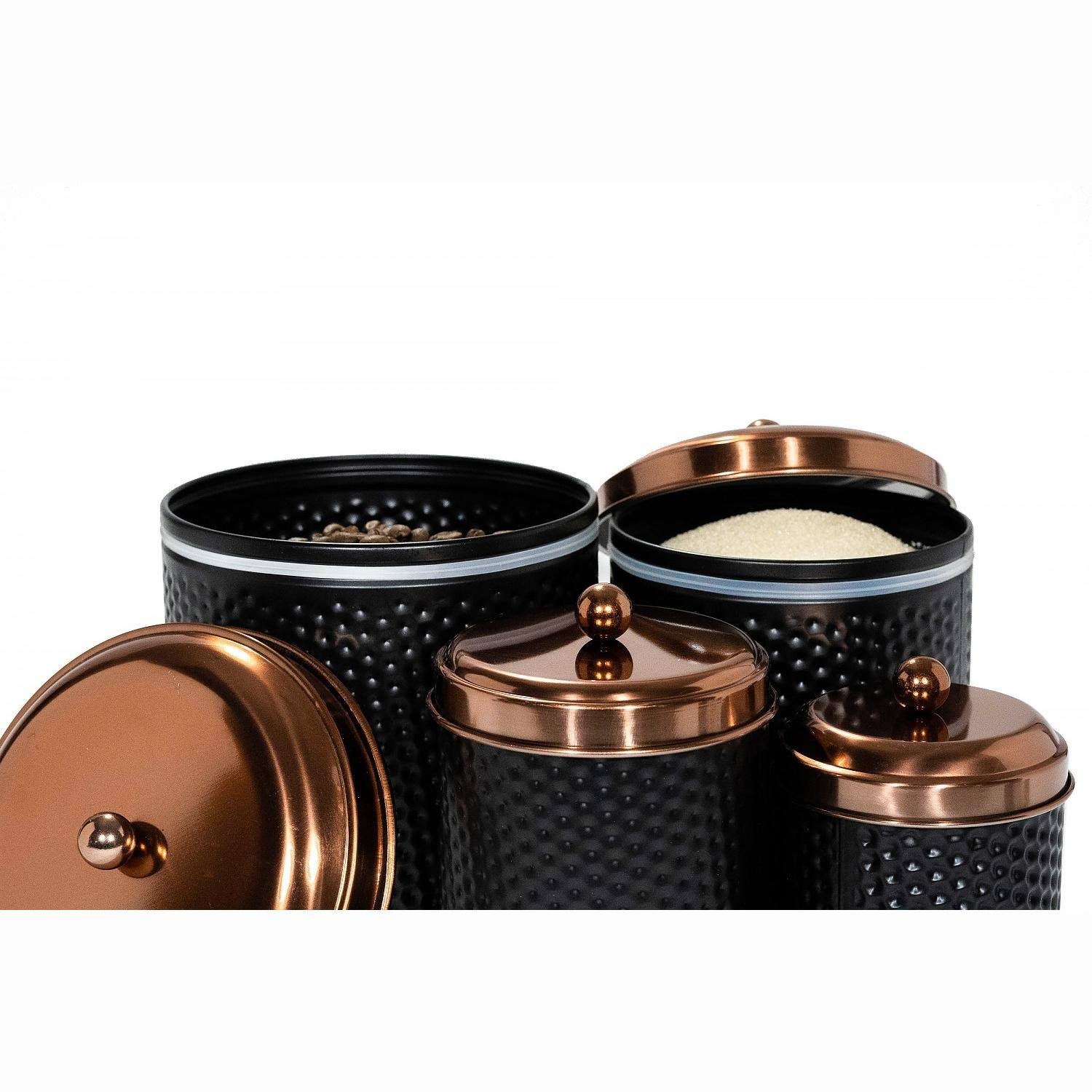 Amici Home Ashby Copper Metal Canister, Assorted Set of 4 Sizes