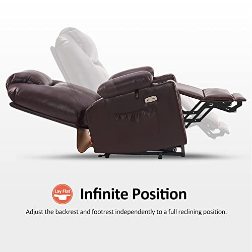 MCombo Dual Motor Large Power Lift Recliner Chair for Elderly, Lay Flat Lift Chair with Heat and Massage, Big Lift Recliner for Tall People