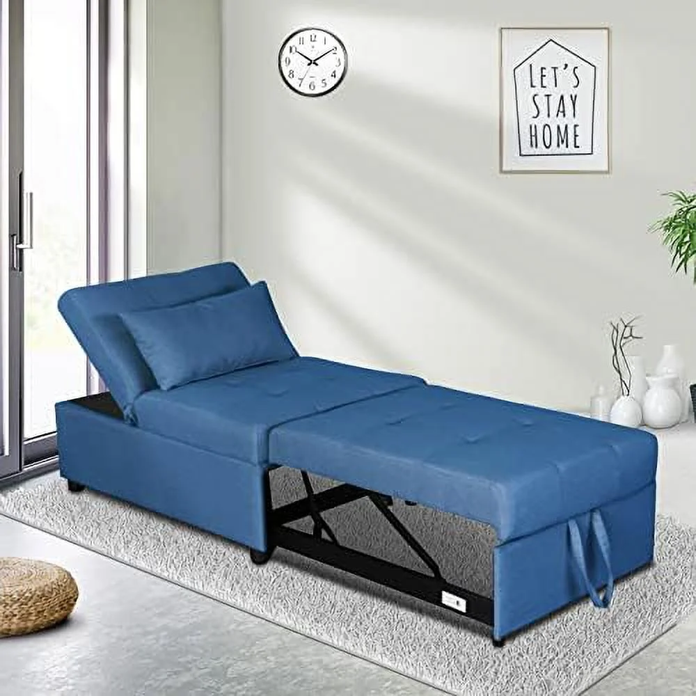 YZboomLife Sleeper Chair Bed  Convertible Chair 4 in 1 Multi- Folding Ottoman Sofa Bed Pull Out Sleeper Chair Beds  Adjustable Backrest  Single Bed