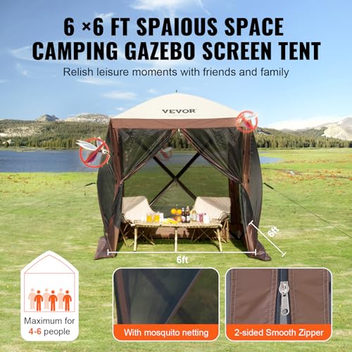 VEVOR Pop Up Gazebo Screen Tent, Pop-Up Instant Gazebo Tents with Mosquito Netting Outdoor Canopy