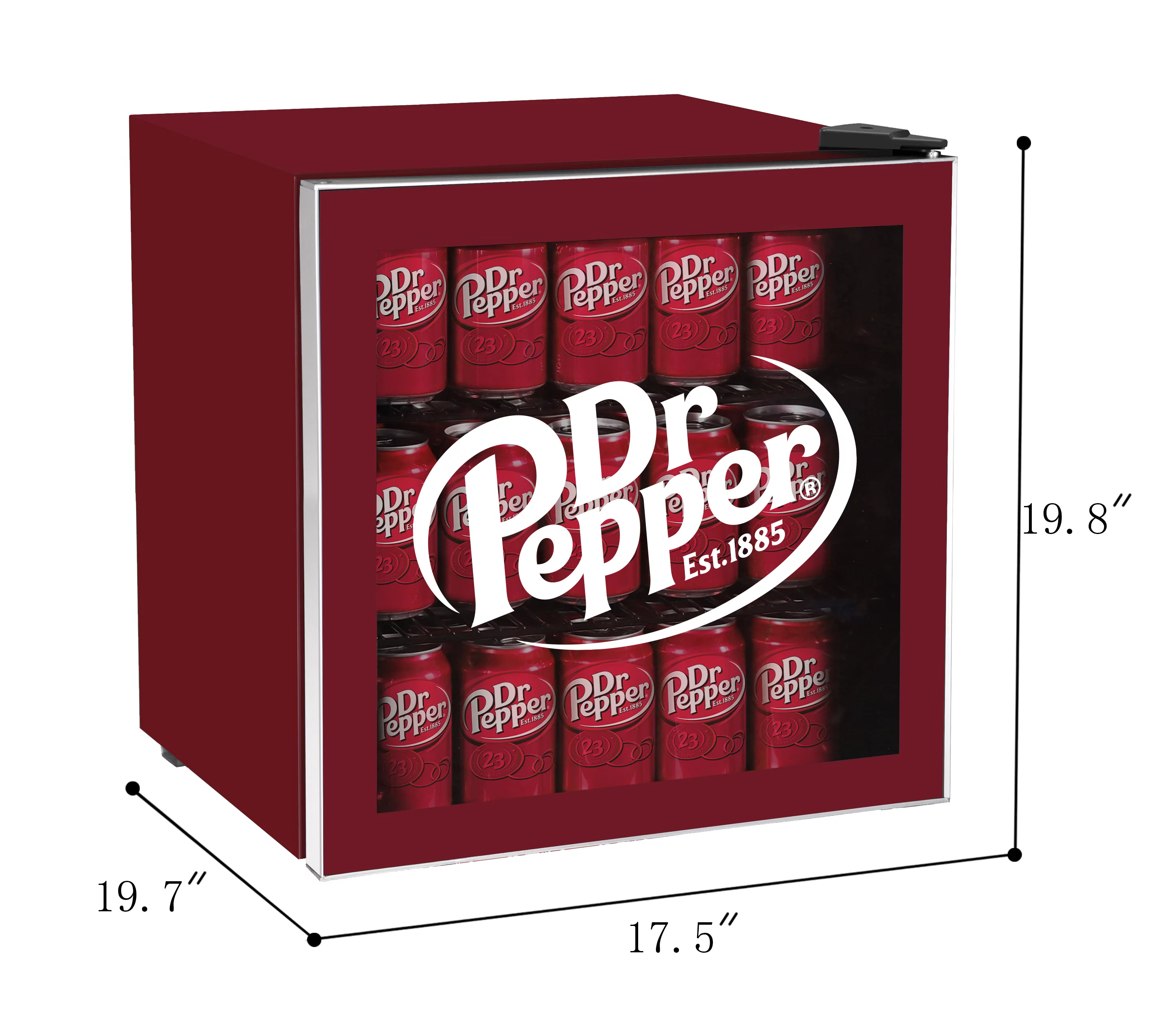 Dr. Pepper, 1.8 Cu. ft./50 Can Glass Door Compact Refrigerator, MIS169DRP, Red