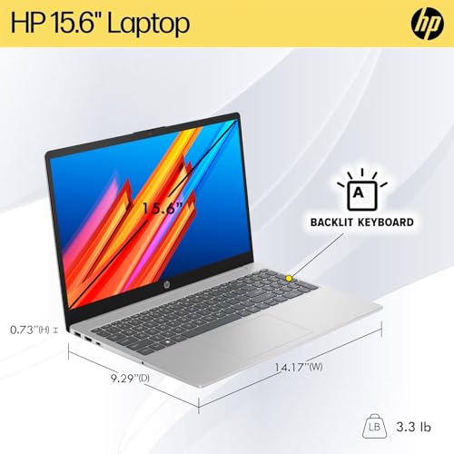 HP 250 G10 15.6" FHD Business Laptop, Backlit Keyboard, Microsoft Office 365, Intel Core i3-1315U (6 cores, Up to 4.5GHz), 16GB RAM, 1TB SSD, USB-C