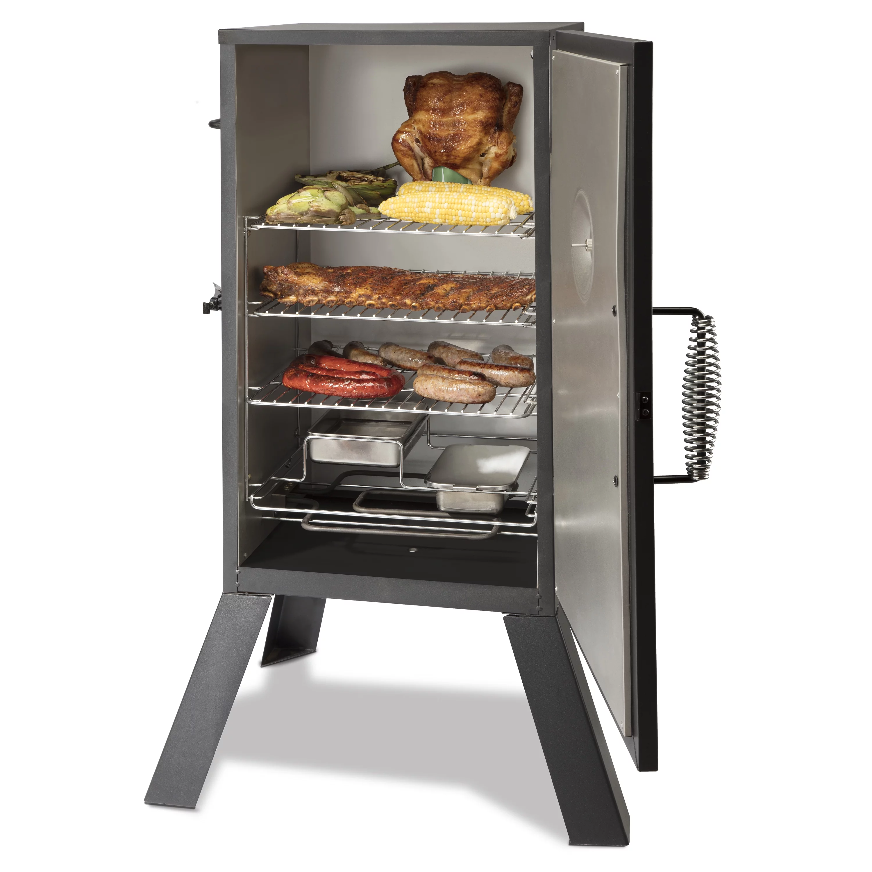 Cuisinart 30-inch Vertical Analog Electric Outdoor Smoker with 548-Sq.in. Cooking Space, Black