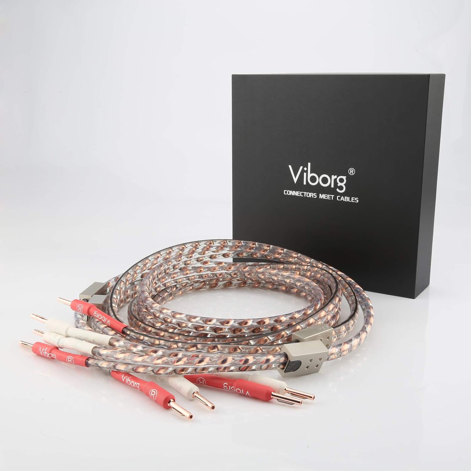 Pair Viborg VS903 Solid Flat OFC Speaker Cable