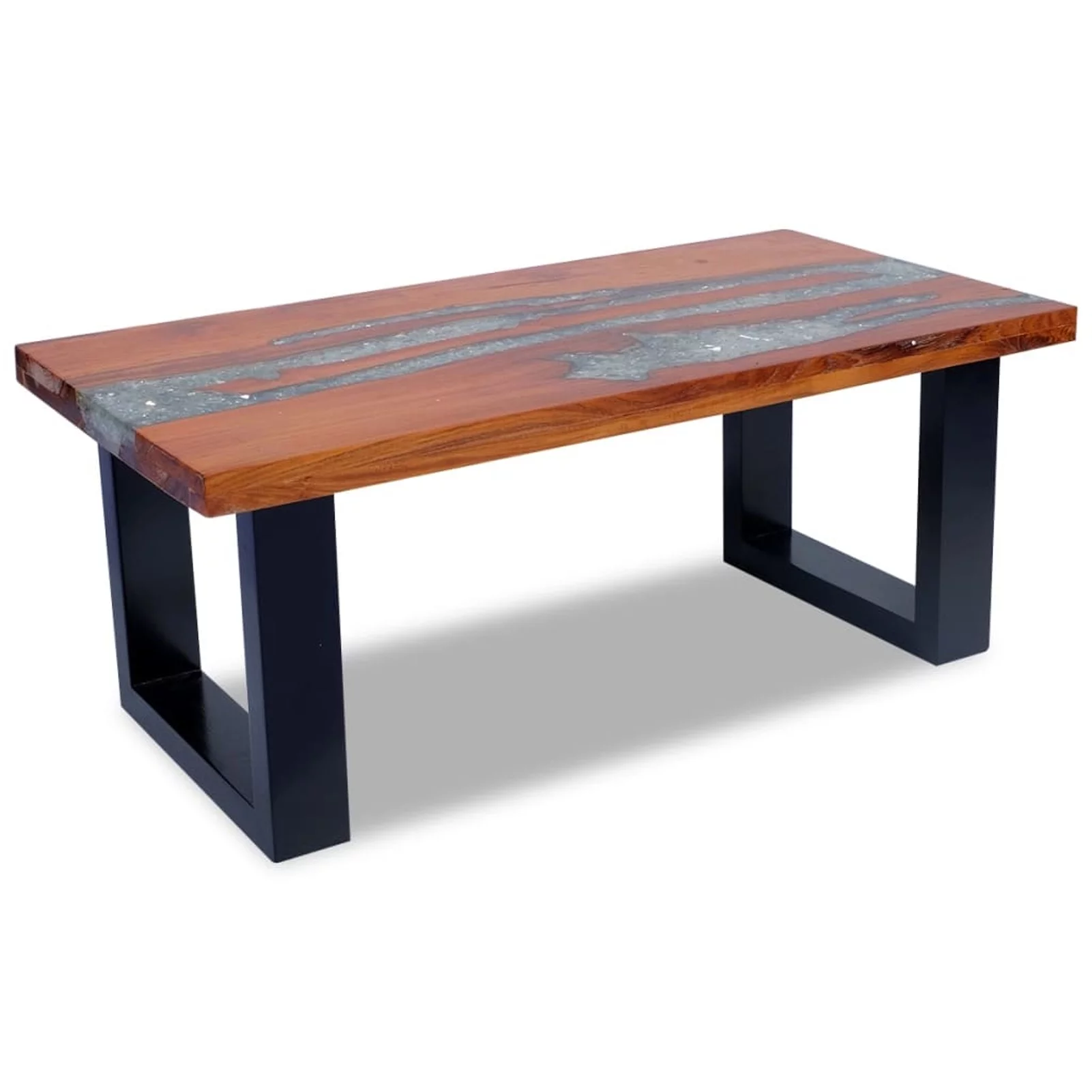 Gecheer Handmade Teak Resin Coffee Table Rustic Home Decor Furniture
