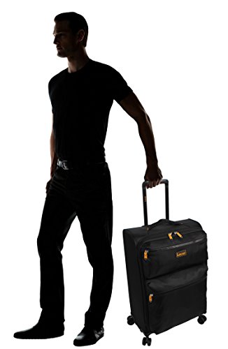 LUCAS Designer Luggage Collection - 3 Piece Softside Expandable Ultra Lightweight Spinner Suitcase Set - Travel Set includes 20 Inch Carry On