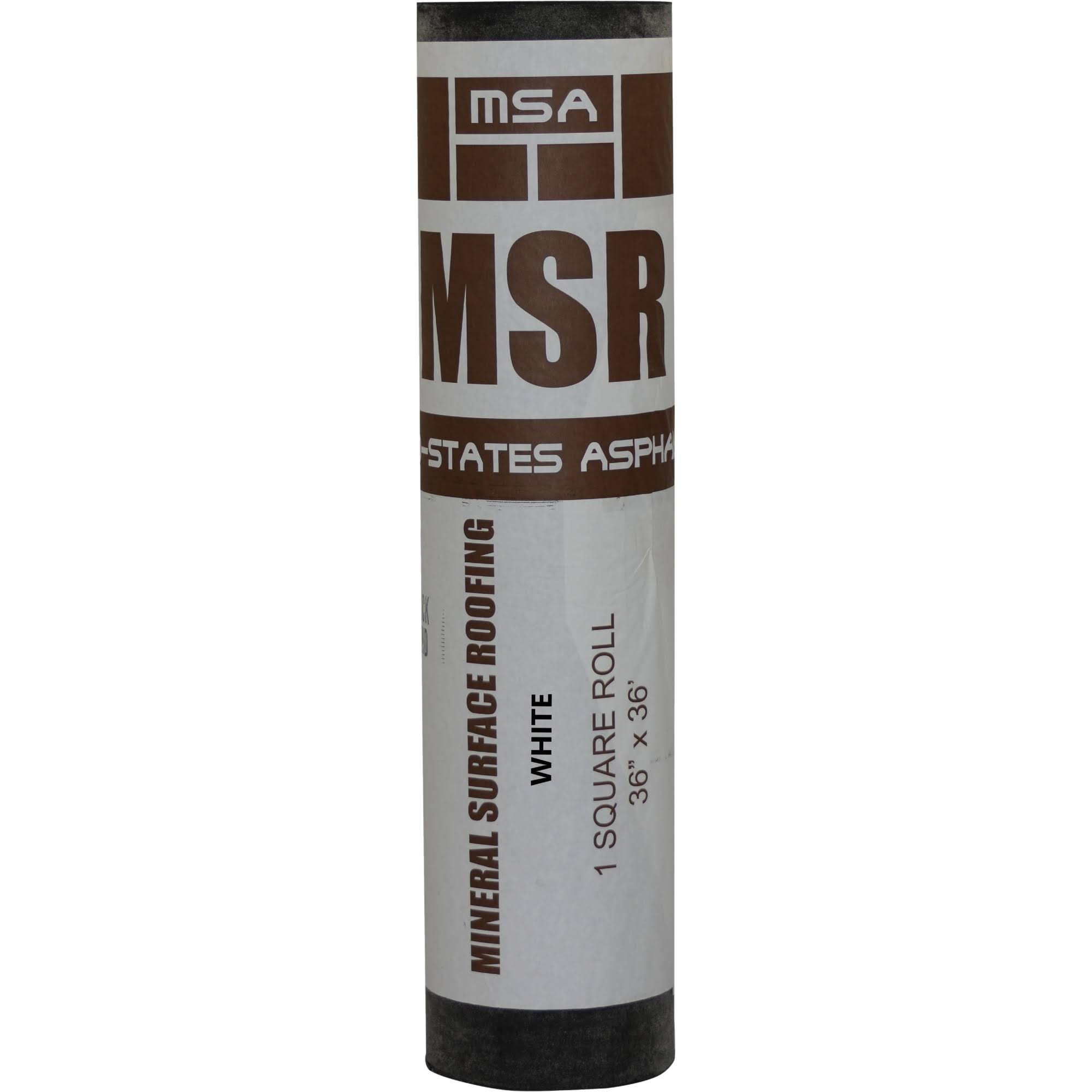 Mid-States Asphalt 5008941 3 x 36 ft. Asphalt Mineral Surface Roofing Paper White - 90 lbs