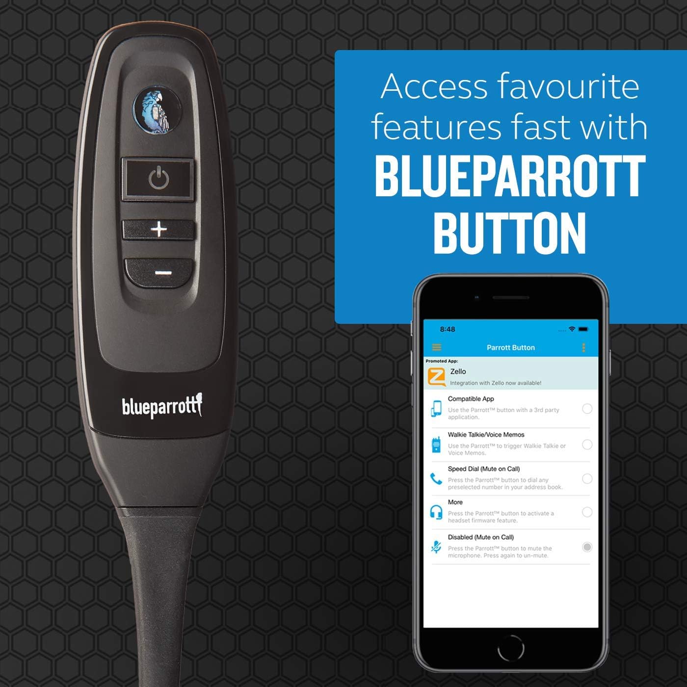 BlueParrott C400-XT Voice-Controlled Bluetooth Headset &ndash; Industry Leading Sound with Long Wireless Range, Noise-Cancelling