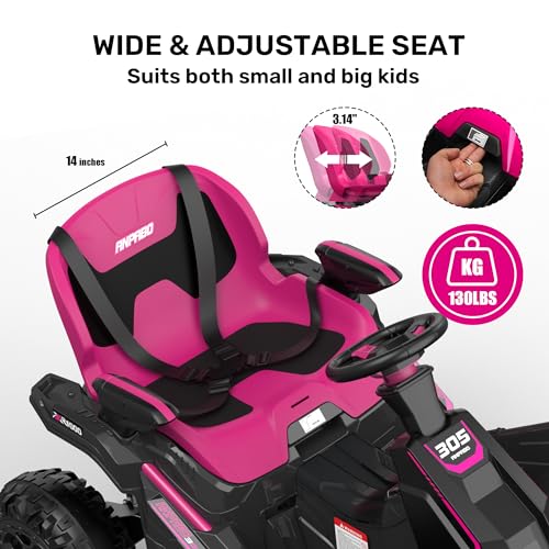ANPABO 24V 4x4 Ride On Toy for Big Kids, 4x200W Motors, 5MPH, Kids Car w/Parent Remote, Wide Adjustable Seat, Headlights, Metal Frame
