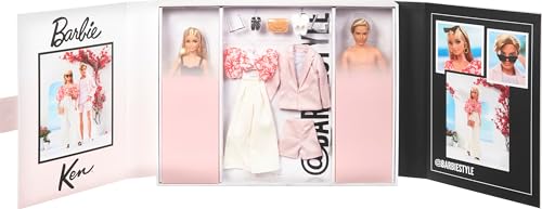 Barbie Style Doll 2-Pack and Ken Dolls Dressed in Resort-Wear Fashions and Swimsuits, Collectible Gift