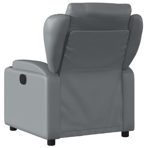 Electric Massage Recliner Chair Gray Faux Leather