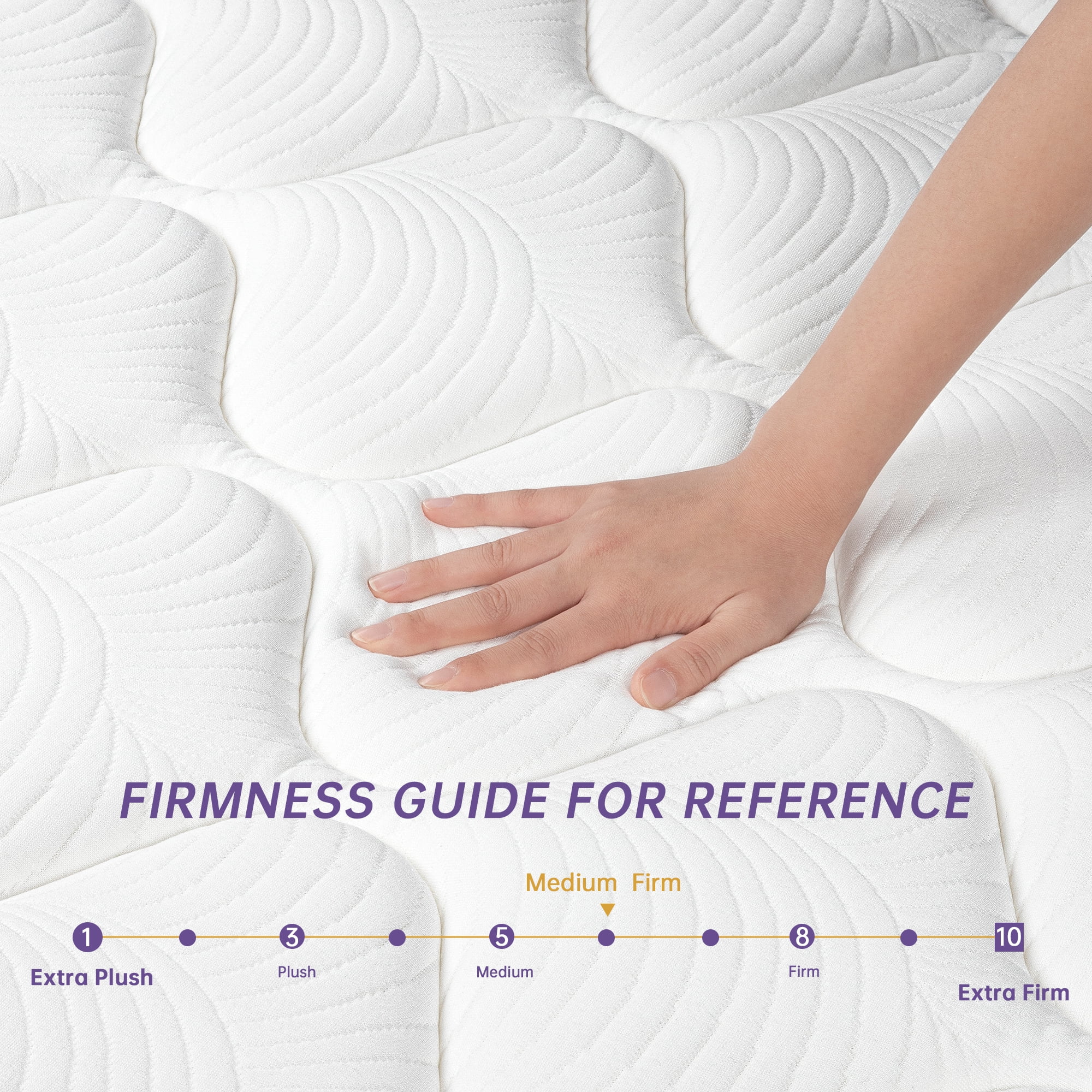 Sersper Queen Size Hybrid Mattress, 10 inch Memory Foam Euro Top Mattress, 5-Zone Support for Back Pain, Medium Firm