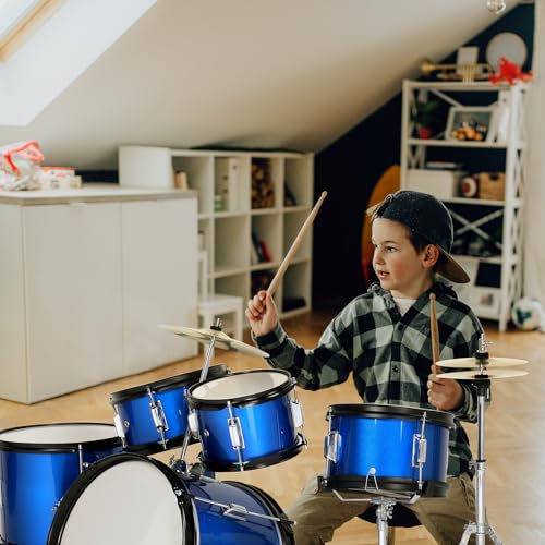 Ktaxon 5-Piece Complete Junior Drums Set, 14 Inch Beginners Drum Kit with Throne Stool, Pedal & Drumsticks, Kids Drums Musical Instruments W/Cymbal