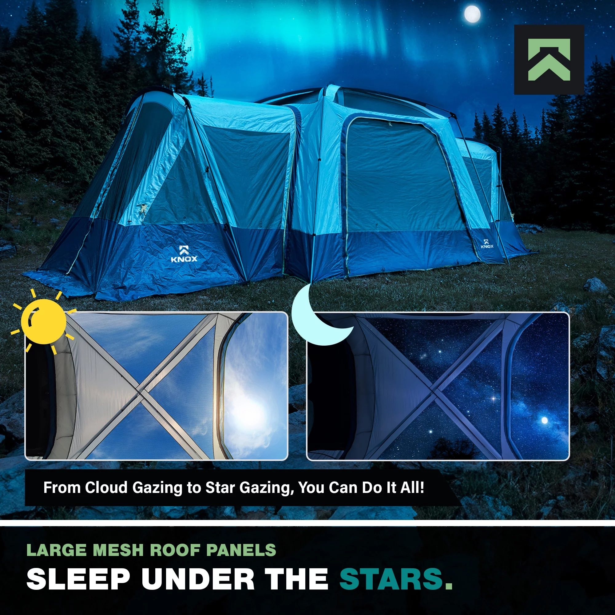 KNOX 10-Person Luxury SUV Tents for Camping, Glamping Tent, Car Tent for Family Camping, Hunting Party, Tailgate Tent Travel Outdoor
