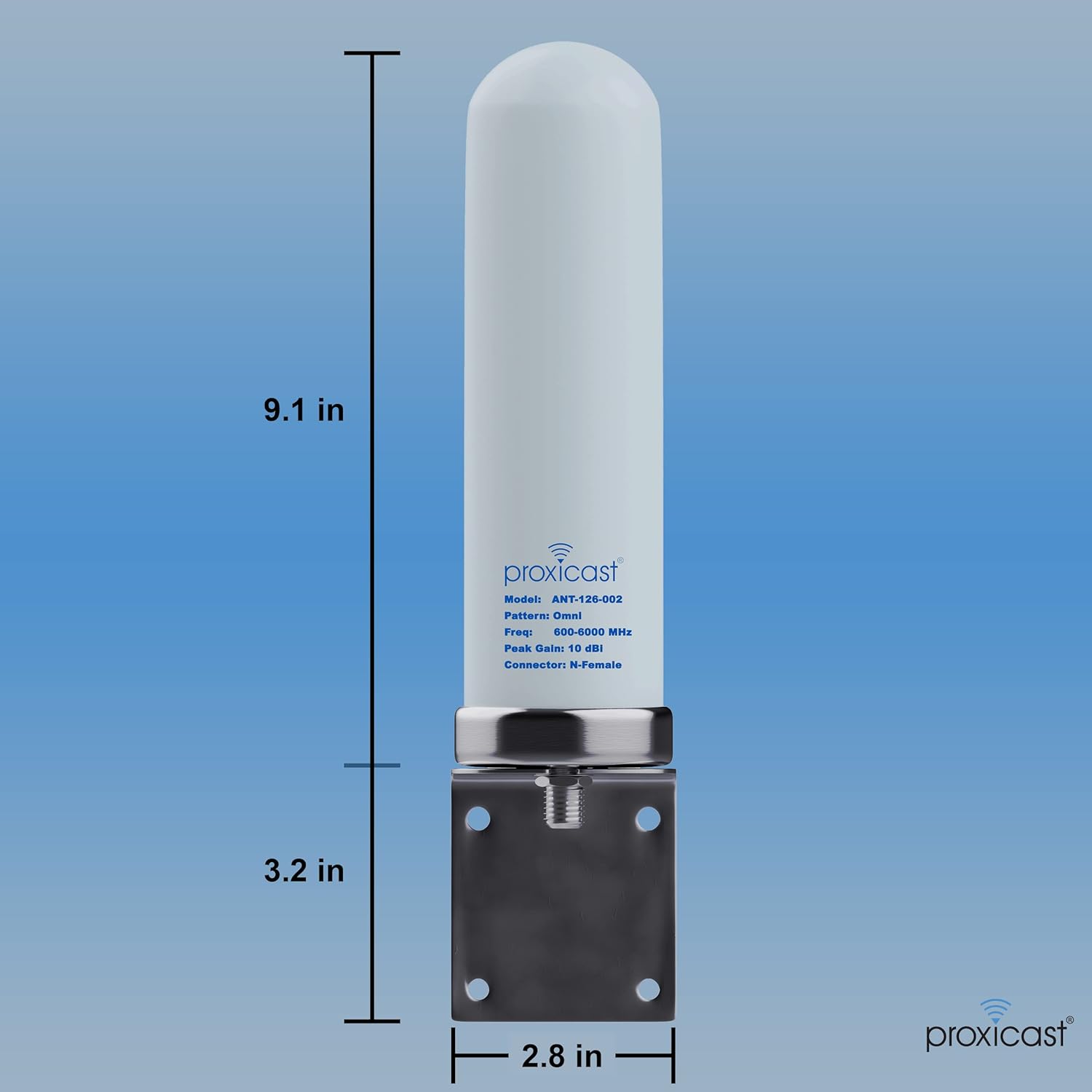 Proxicast High Gain 10 dBi Universal Wide-Band 4G/LTE, 5G & WiFi Omni-Directional Outdoor Pole/Wall Mount Antenna for Verizon, AT&T, T-Mobile