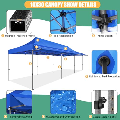 COBIZI 10x10 Pop Up Canopy Tent with Awning