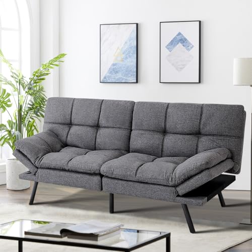MUUEGM Futon Sofa Bed,Memory Foam Futon Sofa,Futon Bed,Convertible Sofa Bed for Compact Living Spaces,Apartment,Studio,Office,Futon Sofa